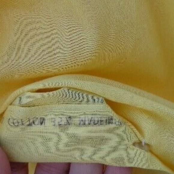 NOS Vtg 1970's Yellow Embroidered High Collar Blouse Pima Cotton Daisies - Picture 10 of 12